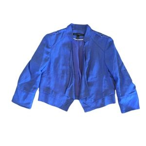 WHBM Cropped Open Front Slit Sleeve Jacket Size 6